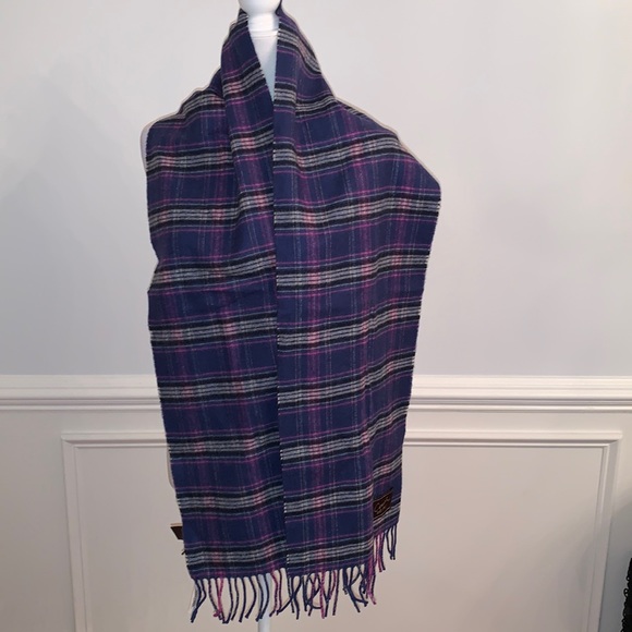 Coach Blue & Pink Plaid Scarf NWT